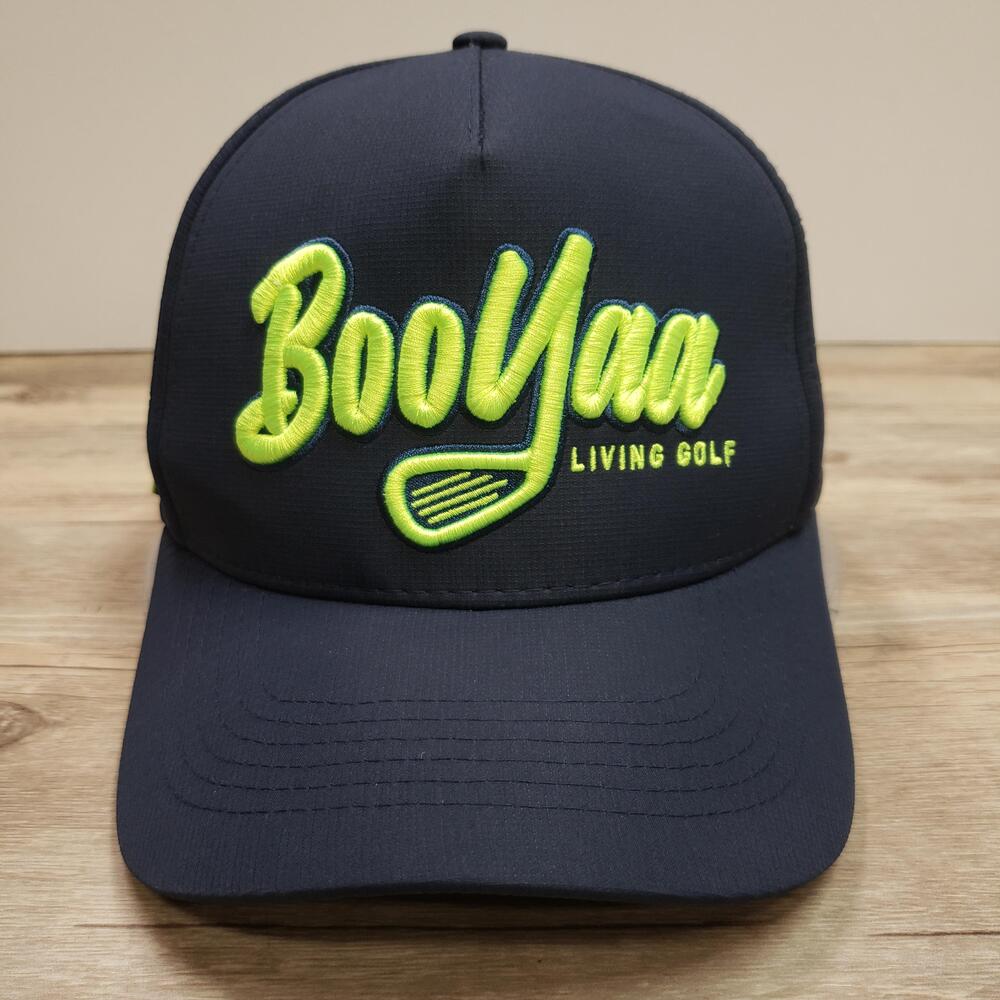 BooYaa Living Golf Hat Cap Snapback Mens One Size Blue Perforated Adjustable